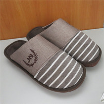Add fertilizer to widen large size cotton slippers men's warm plush non-slip winter extra large cotton tow 45 46 47 48