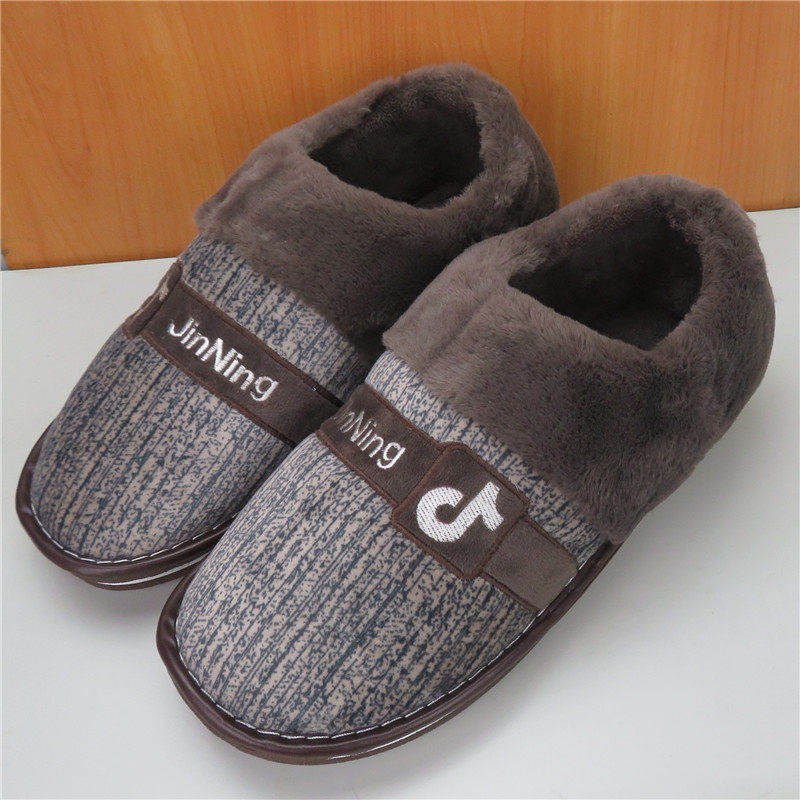 Bag Root Cotton Slippers Special for men 48 Increase code 47 46 46 thickened 45 Warm Non-slip Wool Shoes Winter