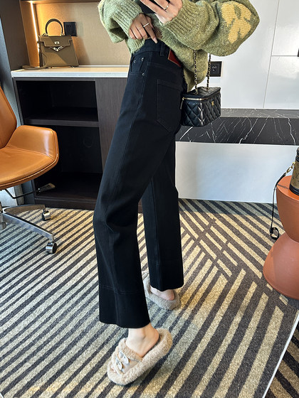 镇店王牌！直直腿~复古阔腿牛仔裤女2025春季宽松高腰拼接直筒裤