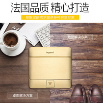 Roglang switch socket panel hydraulic belt buffer-type all-copper phone computer ground socket strong signal