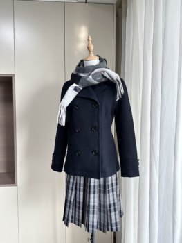 【京都雪】原创双排扣大衣秋冬保暖日系校供感外套