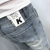 Ins White Blue Cat Nine -point Jeans Jeanior Spring и Summer New Han Xiu Siaoyu Society Youth Douyin Kuaishou