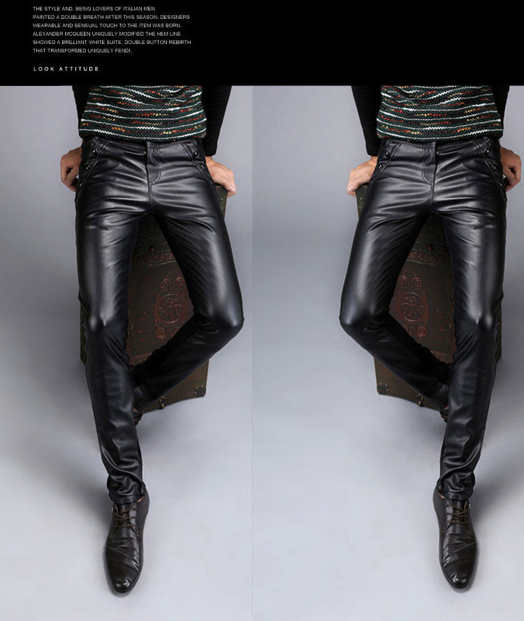 Pantalon cuir homme serré pour hiver - Ref 1489117 Image 20