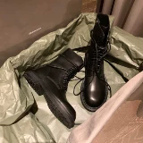 Martens, тонкие ботинки в английском стиле, короткие сапоги, коллекция 2023, средней длины, в британском стиле