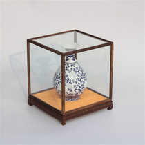 Glass cover mahogany display cabinet Buddha statue cover vertical dust cover chicken wing wood treasure cage 181821 can be customized