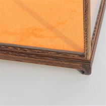 Redwood glass cover pendulum dust cover Buddha statue chicken wing wood glass display box 45305030 can be customized