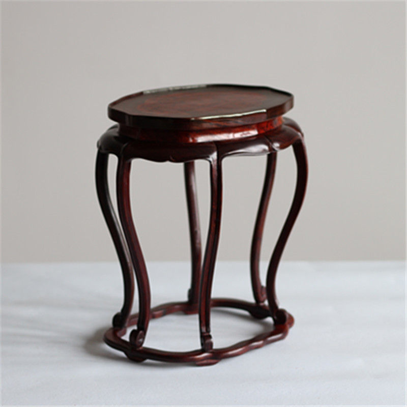 What annatto red acid flowers red sandalwood vase, the teapot furnishing articles an egg - shaped miniascape of base frame high base