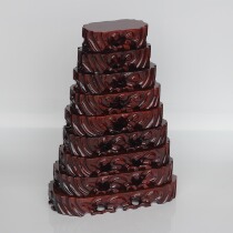 Stone base solid wood root wood carving jade bonsai shelf Buddha statue porcelain pendulum private custom digging groove