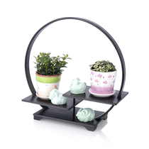 Mahogany crafts Black sandalwood small Bo antique frame Tea set frame Solid wood multi-treasure cabinet jewelry pendulum strange stone base