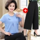 Áo len nữ mùa hè ngắn tay nữ 2019 mới 40-50 tuổi áo len trung niên nữ áo lụa mỏng phần băng - Quần áo của mẹ áo vest nữ trung niên