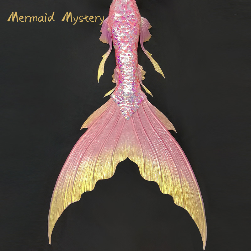 Mermaidmystery Sequined Silicone Mermaid Tail Swimsuit Free Diving Photo Performance Costume