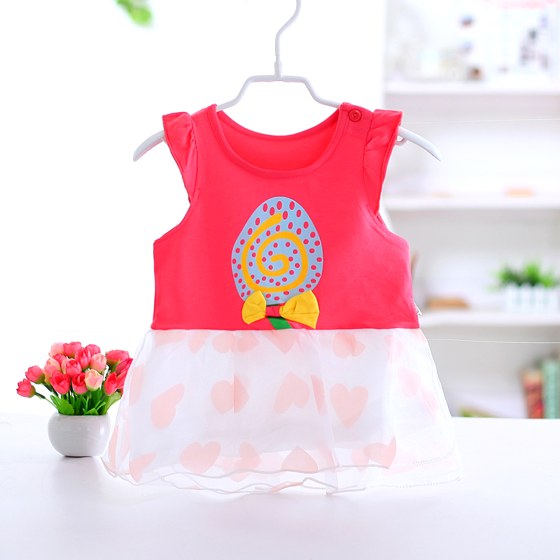 Bé váy bé mùa hè một lớp bông siêu mỏng pleated váy đầm 6 tháng cô gái 1 tuổi quần áo bé yêu