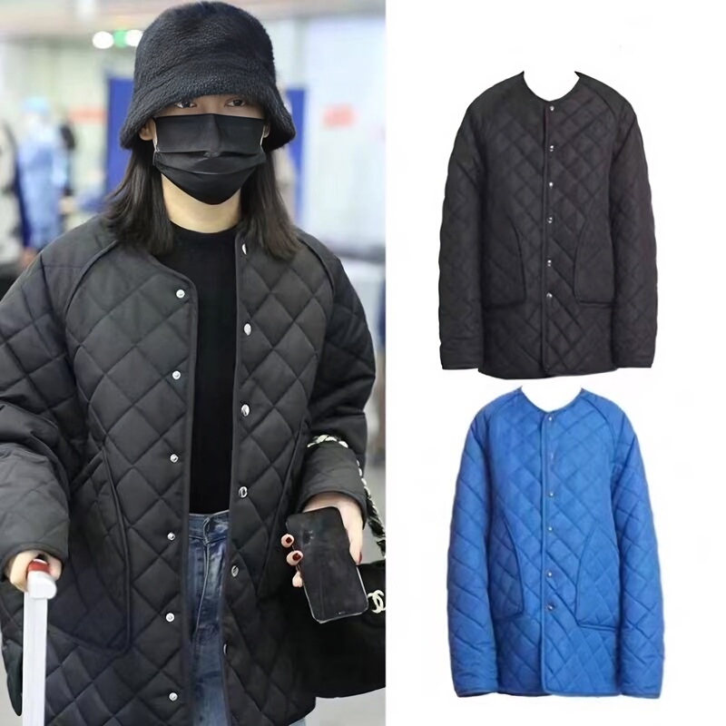 Xin Zhilei and Ni Ni's Same Style, Artistic and Lazy Style, Loose and Lightweight down Cotton Coat, Winter Hot-Selling Quilted Cotton Jacket