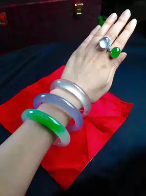 Myanmar jade rough semi-ming material natural jade wool ice Yang green bracelet free custom protection