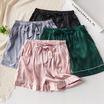 Sleepy pants summer short thin ladies silk pajamas can wear loose comfortable ice wire large yards pocket shorts