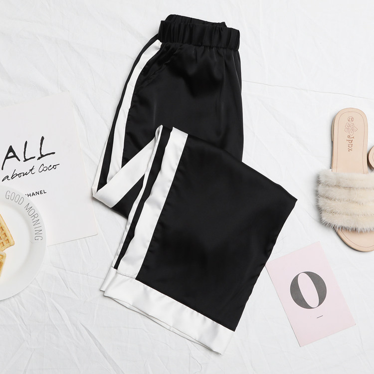 Pajama pants women's spring and autumn casual trousers women's solid color sports home pants large size air-conditioning pants thin home pants can be worn outside