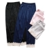 Quần pyjama quần nữ phần mỏng mùa xuân và mùa hè băng lụa điều hòa không khí quần ren nhà quần tháng quần lụa kích thước lớn quần nhà quần dài nữ Quần tây