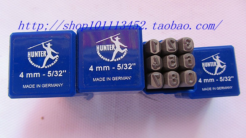 German HUNTER hunter brand steel word code steel word mold steel printing font size positive and negative digital code 1MM~12MM