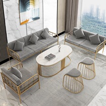 Nordic simple beauty salon wedding shop living room Iron flannel meeting guests to negotiate sofa coffee table combination ins Net Red