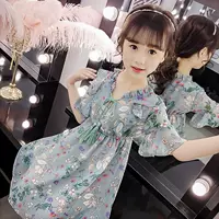 Привязанная шифоновая юбка синяя