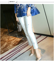 Pants Womens Summer New China Wind Fashion Retro Embroidery 100 Hitch Slim Fit Outside Wearing 90% Pants Donts Casual Pants