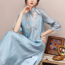 Qipao Womens Summer 2022 New retro China Wind Loose With Slim and Long Temperament High-end Improved Version of Liandress