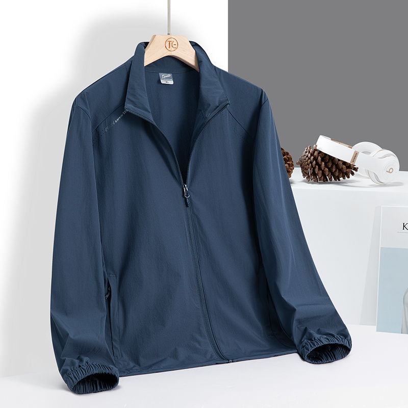 Summer Ice Silk Ultra-Thin Jacket for Middle-Aged and Elderly Men, Outdoor Quick-Drying Single-Layer Skin Windbreaker, Sun Protection Clothing