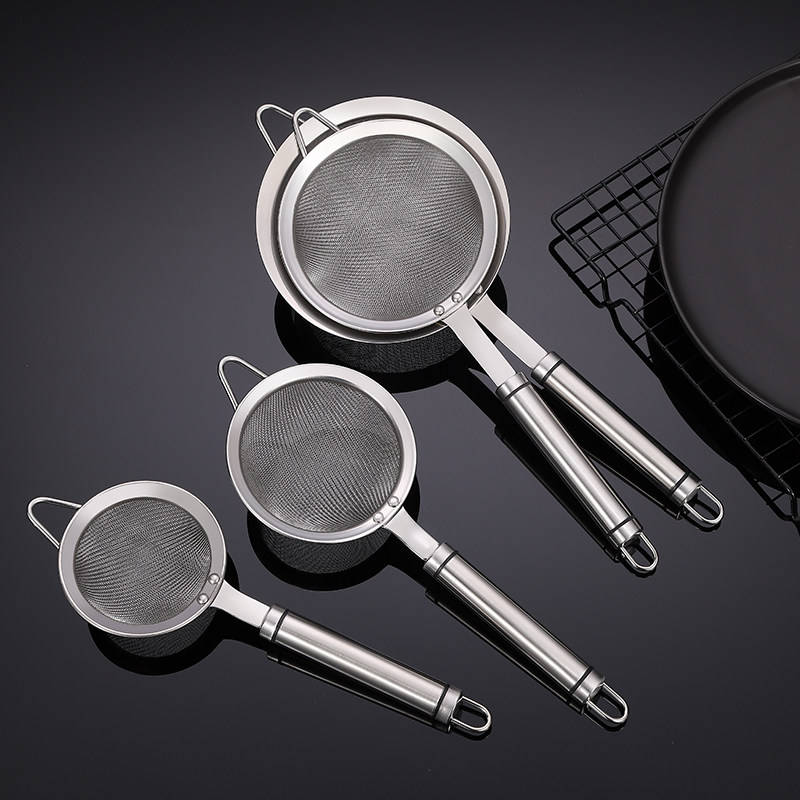 304 stainless steel leaking spoon Handheld juice soy milk filter net Slag Instrumental baby Deputy food filter flour sieve