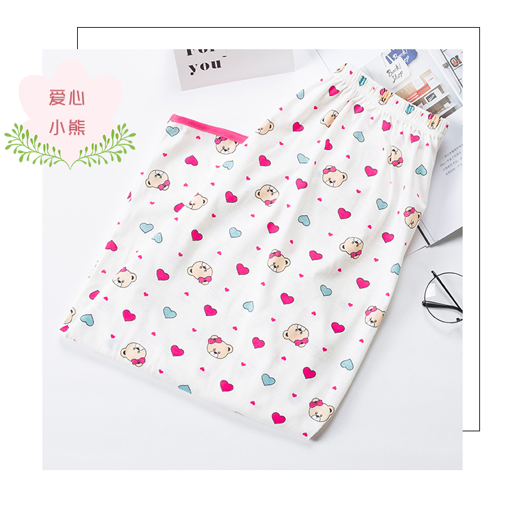 Mùa hè quần pyjama cotton của phụ nữ cắt quần hoạt hình dễ thương lỏng quần thoải mái nhà mỏng phần quần short cotton giản dị quần alibaba nữ