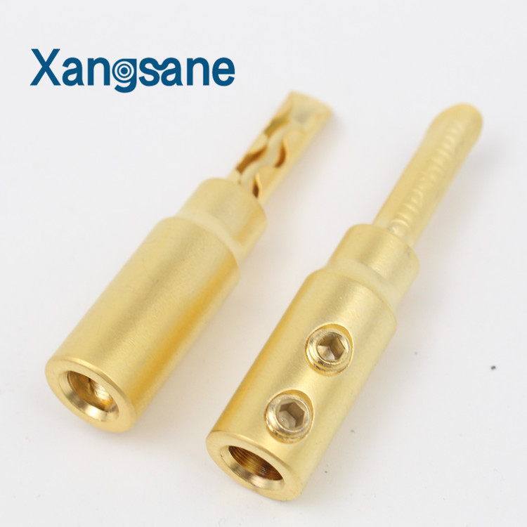 Xangsane pure copper sand gold plated banana plug speaker wire wiring plug speaker wire plug tooth plug