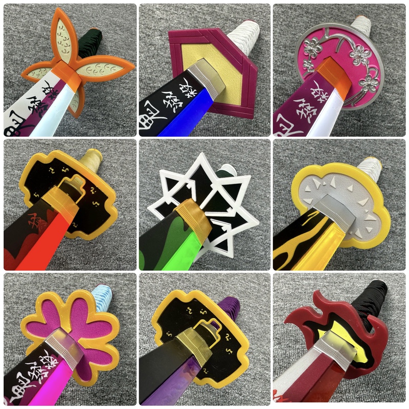 Demon Slayer: Kimetsu No Yaiba Tomioka Giyuu Nichirin Sword Glowing Smoke Cosplay Agatsuma Zenitsu Tokitou Muichiro Sword with Sheath
