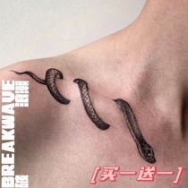 Breaking wave ordinary tattoo stickers collarbone sexy snake literary personality ins Wind waterproof slim buy one get one free