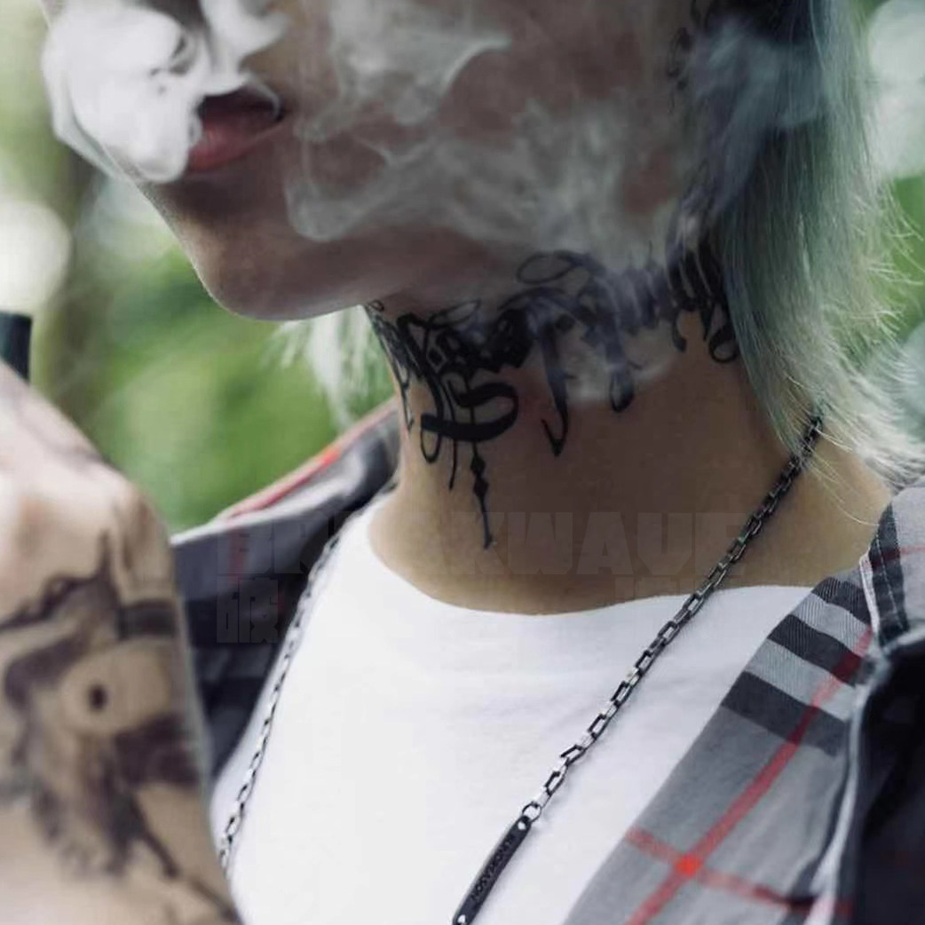 Break wave original tattoo stickers letter totem English fake tattoo big picture waterproof Harajuku ins net red lasting