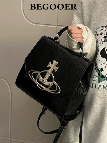 Вместительный и большой рюкзак, сумка на одно плечо, в стиле панк, крокодиловый принт, коллекция 2023