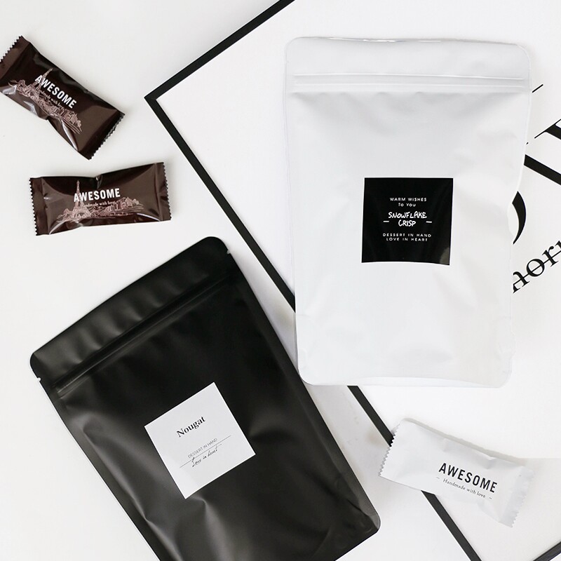 10 Upright Cookie COOKIE Self-proclaimed Bag Thickened Aluminized Self-supporting Bag Snack Bag Candy Snowflake Crisp