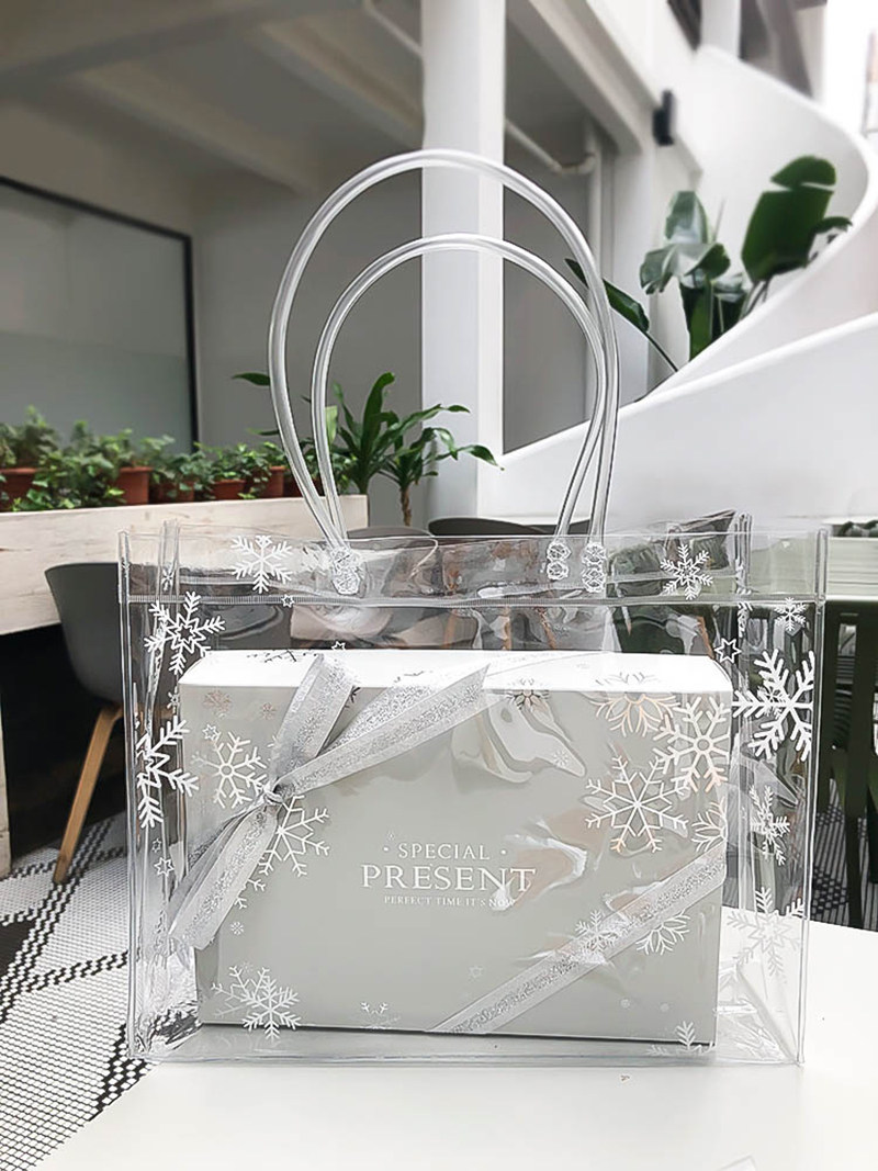 PVC Snowflake Handbag Bull Rolling Sugar Milk Date Snowflake Crispy Cake Dry Packing Bag Cookies and egg yolks with egg yolks