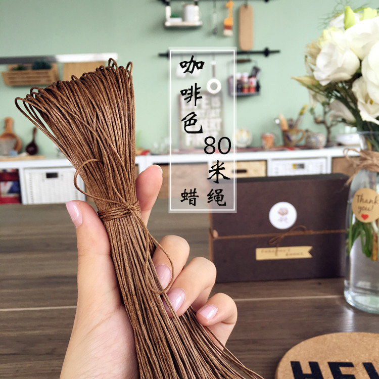 80mm 1mm cotton wax rope ribbon mooncake egg yolk crisp Mung bean cake dry gift box decorative braided rope tag rope