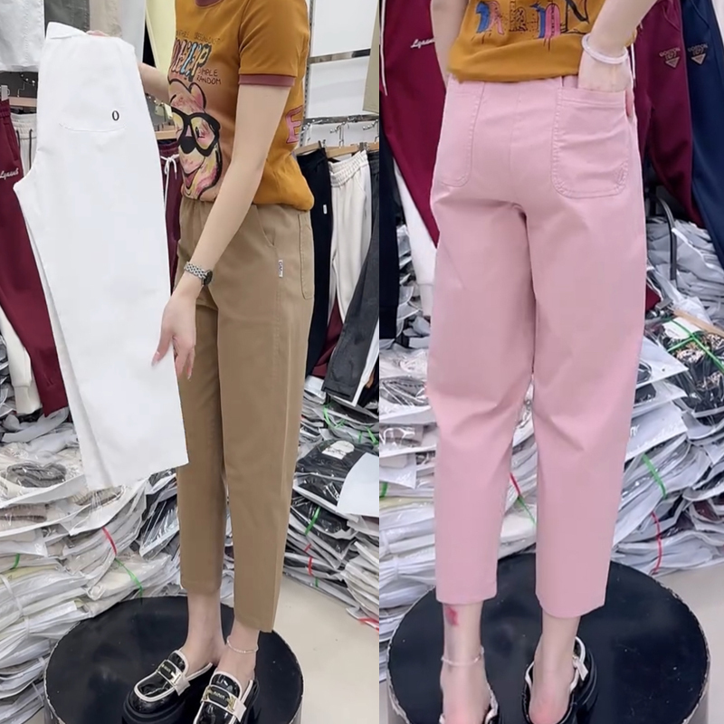 2026 Spring/Summer Thin Washed Cotton Eight-Point Casual Pants for Women, High-Waisted, Loose, Slimming, Fashionable, Stylish and Versatile 2026 Spring/Summer Thin Washed Cotton Eight-Point Casual Pants for Women, High-Waisted, Loose, Slimming, Fashionable, Stylish and Versatile