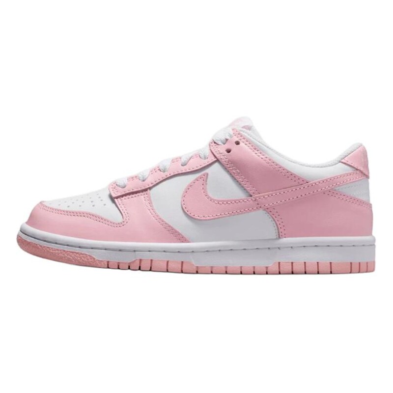 Nike Dunk Leather Low Junior Fashionable and Comfortable Wear-Resistant Low-Top Kids' Sneakers Pink and White Nike Dunk Leather Low Junior Fashionable and Comfortable Wear-Resistant Low-Top Kids' Sneakers Pink and White