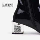 Прозрачные короткие сапоги, эластичные ботинки, цепочка с молнией, европейский стиль