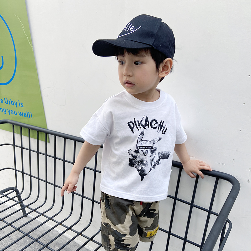 Boy T-shirt short sleeve pure cotton 2020 ins Chains easing 100 Lap Kiddie Half Sleeve White Male Baby Summer 