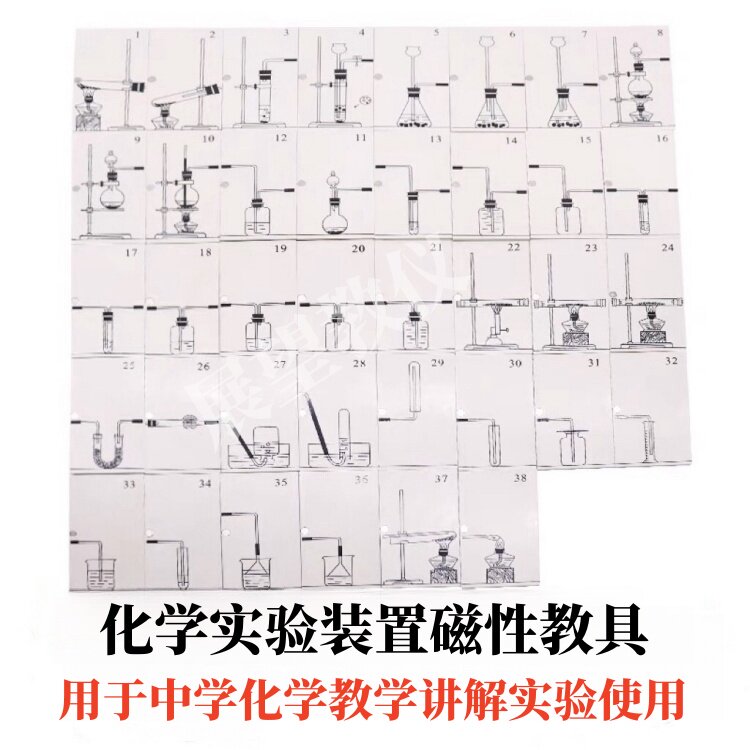 26015化学实验装置磁性教具图谱案卡片演示初中器材教学仪器黑板