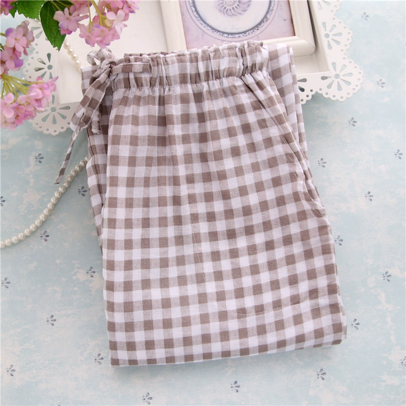 Quần cotton nữ mới nhà cotton đôi gạc quần cotton mỏng phần mùa hè lỏng lẻo đồ ngủ