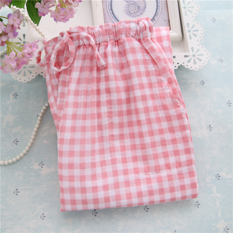 Quần cotton nữ mới nhà cotton đôi gạc quần cotton mỏng phần mùa hè lỏng lẻo đồ ngủ quần short nam kaki