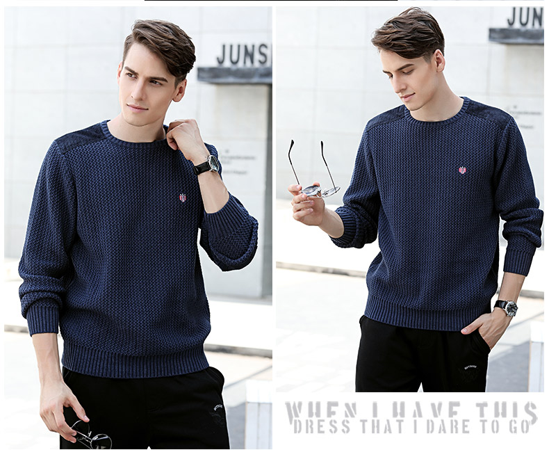 Trung Quốc áo len ấm áp áo len nam cổ tròn áo len cotton rộng kích thước lớn áo len nam áo cardigan nam