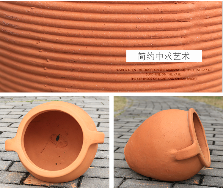 Vườn cảnh đất sét nồi bình đất nung thô đất sét hoa nước đá gốm khách sạn khách sạn biệt thự kết hợp đất nung - Vase / Bồn hoa & Kệ chậu cây để bàn