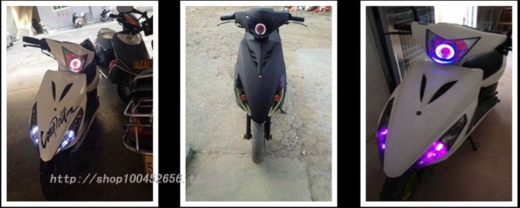 Đèn xe máy xenon 2.5 / 3 / 3.5 inch ống kính đôi thiên thần mắt quỷ sửa đổi đèn xenon đèn pha mắt cá đèn pha bi cầu xe máy