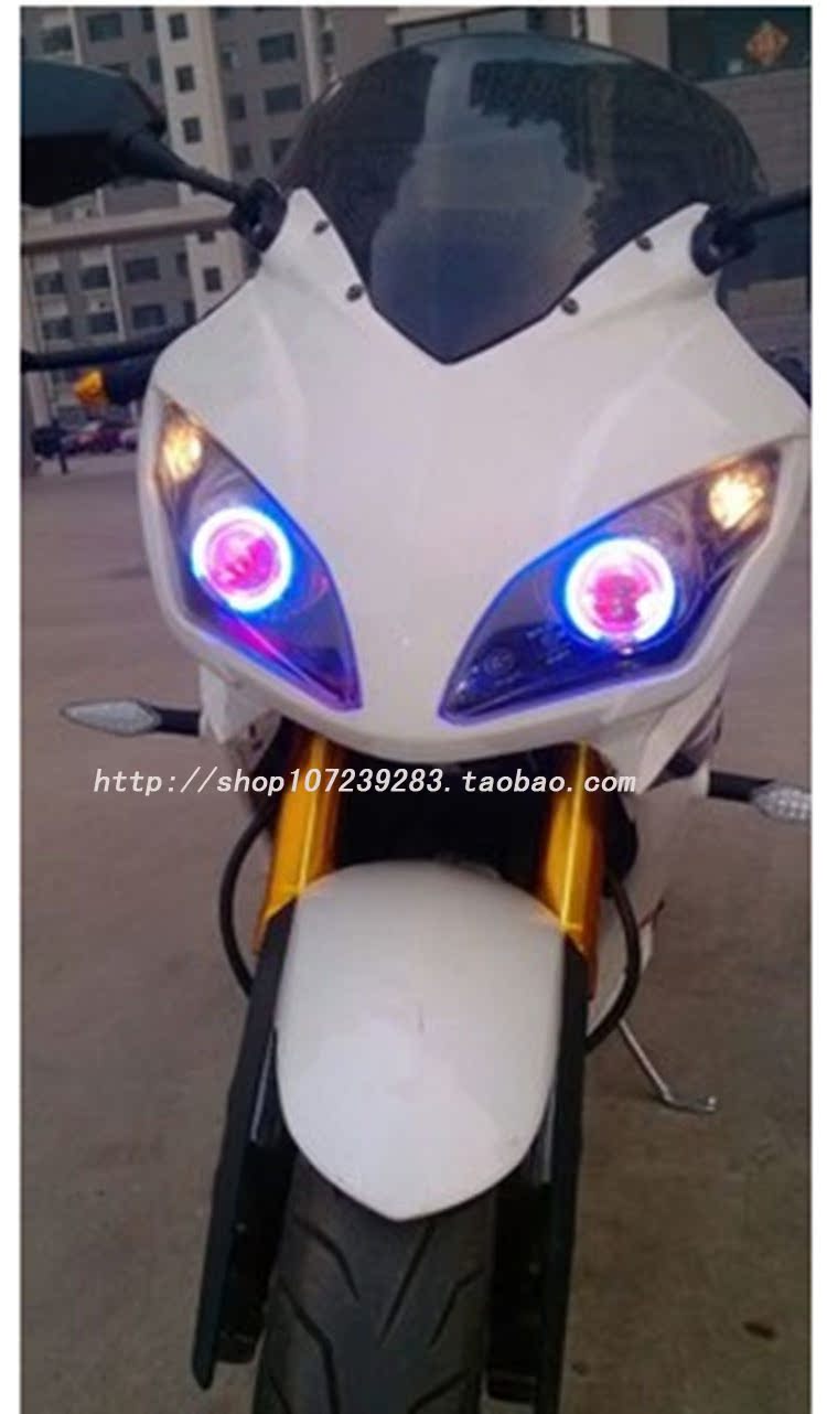 Jialong Golden Eagle Jinjie Horizon Đèn pha xe máy Xe thể thao Dual Light Lens Xenon Light Angel Eye Devil Eye đèn pha xe máy