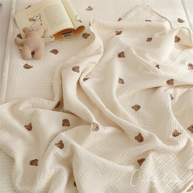 South Korea ins children's blanket bear gauze wrapped baby summer cool quilt baby kindergarten nap air conditioning blanket