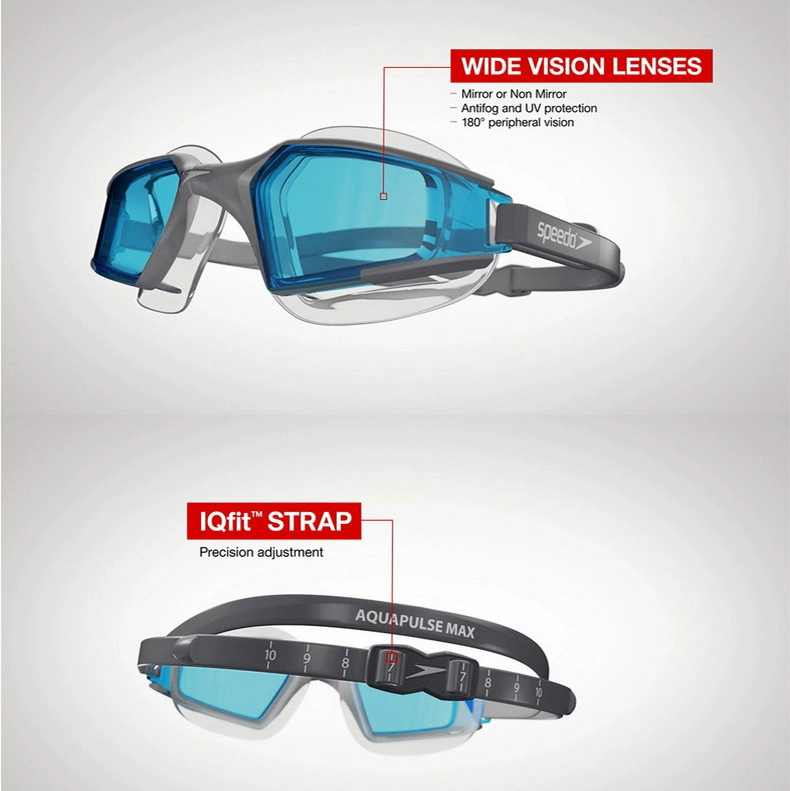 Kính râm Speedo hộp lớn HD kính chống nước chống sương mù cho nam và nữ kính bơi sê-ri chuyên nghiệp kính bơi có ống thở